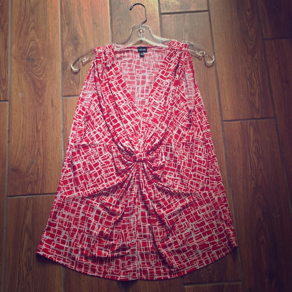 Rafaella red and white blouse